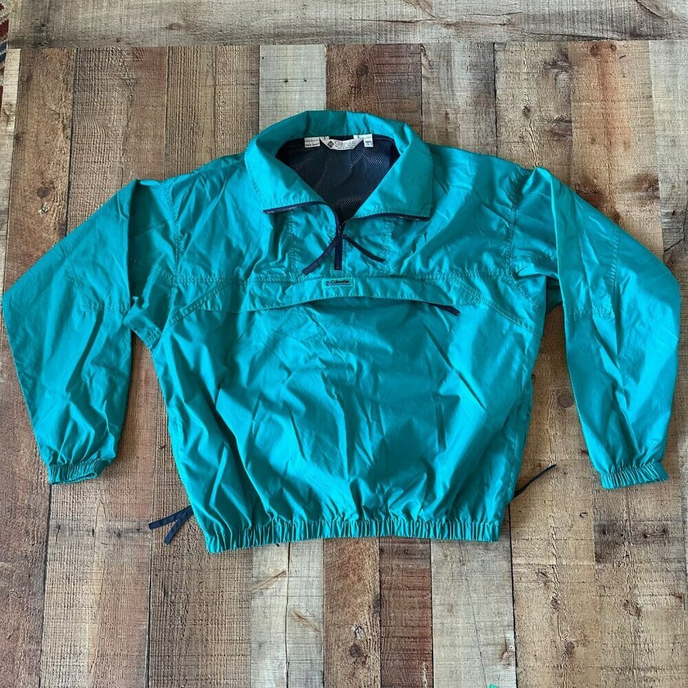 Columbia Vintage Mens Size L Marine Blue Lightweight quarter zip jacket
